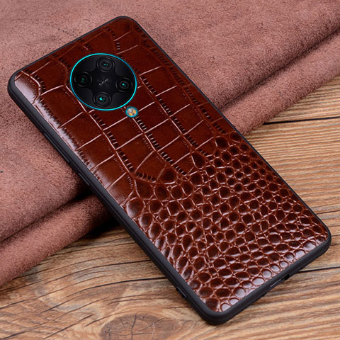 Handyhülle Hülle Luxus Leder Schutzhülle R03 für Xiaomi Redmi K30 Pro 5G Braun