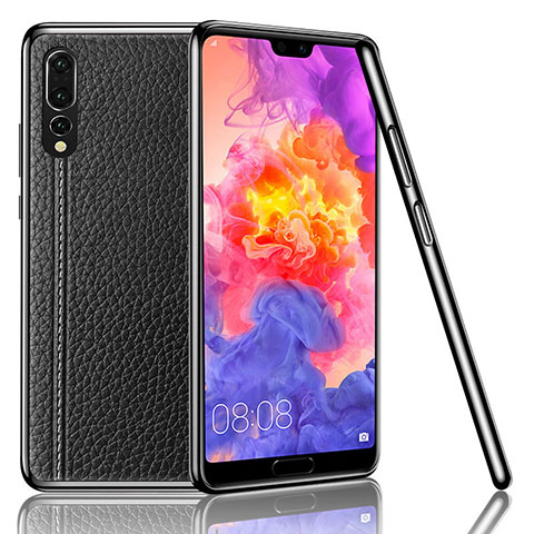 Handyhülle Hülle Luxus Leder Schutzhülle R04 für Huawei P20 Pro Schwarz