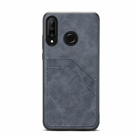 Handyhülle Hülle Luxus Leder Schutzhülle R04 für Huawei P30 Lite Dunkelgrau