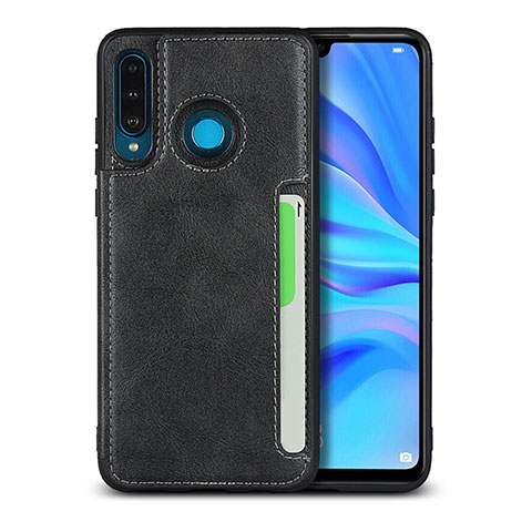 Handyhülle Hülle Luxus Leder Schutzhülle R05 für Huawei P30 Lite New Edition Schwarz