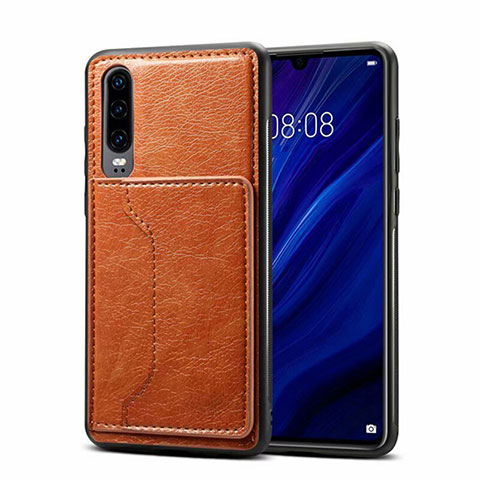 Handyhülle Hülle Luxus Leder Schutzhülle R05 für Huawei P30 Orange