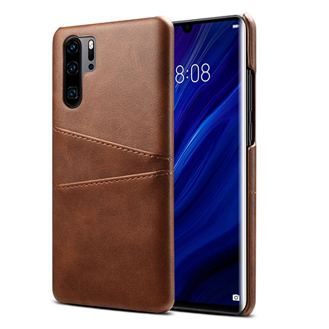 Handyhülle Hülle Luxus Leder Schutzhülle R05 für Huawei P30 Pro Braun