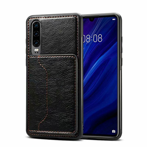 Handyhülle Hülle Luxus Leder Schutzhülle R05 für Huawei P30 Schwarz