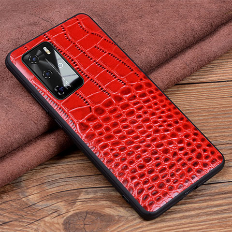 Handyhülle Hülle Luxus Leder Schutzhülle R05 für Huawei P40 Pro Rot