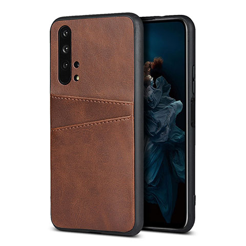 Handyhülle Hülle Luxus Leder Schutzhülle R07 für Huawei Honor 20 Pro Braun