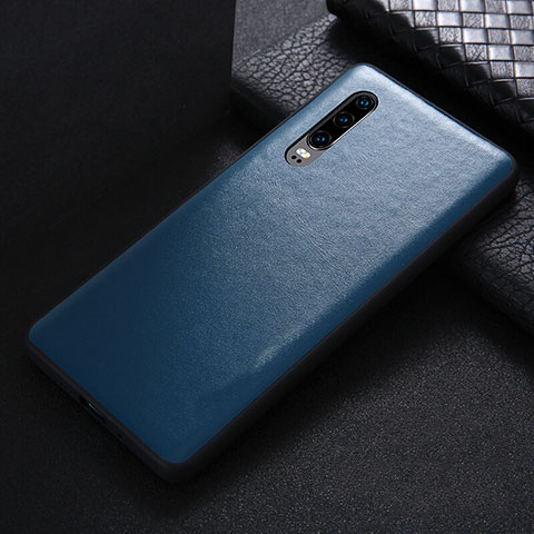 Handyhülle Hülle Luxus Leder Schutzhülle R07 für Huawei P30 Blau