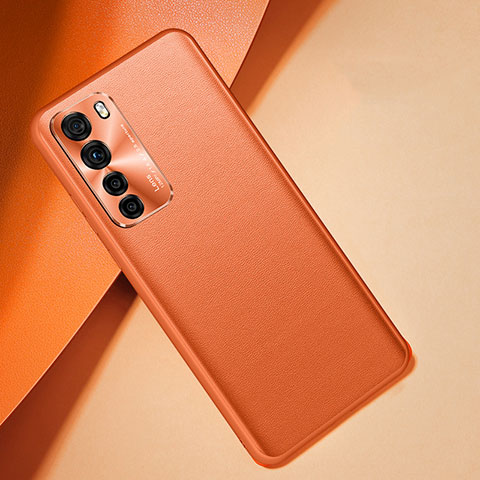 Handyhülle Hülle Luxus Leder Schutzhülle R08 für Huawei Nova 7 SE 5G Orange