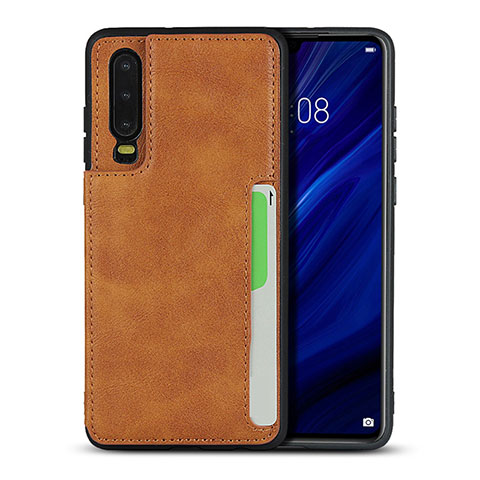 Handyhülle Hülle Luxus Leder Schutzhülle R08 für Huawei P30 Orange