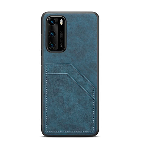 Handyhülle Hülle Luxus Leder Schutzhülle R08 für Huawei P40 Blau