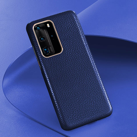 Handyhülle Hülle Luxus Leder Schutzhülle R08 für Huawei P40 Pro Blau