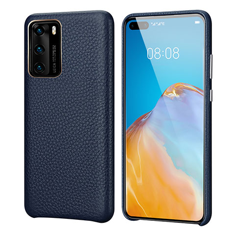 Handyhülle Hülle Luxus Leder Schutzhülle R09 für Huawei P40 Blau