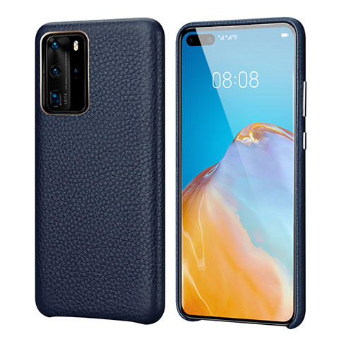 Handyhülle Hülle Luxus Leder Schutzhülle R09 für Huawei P40 Pro Blau