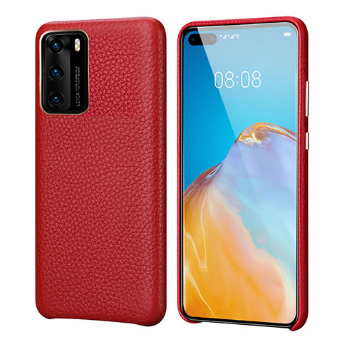 Handyhülle Hülle Luxus Leder Schutzhülle R09 für Huawei P40 Rot