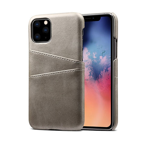 Handyhülle Hülle Luxus Leder Schutzhülle R10 für Apple iPhone 11 Pro Grau