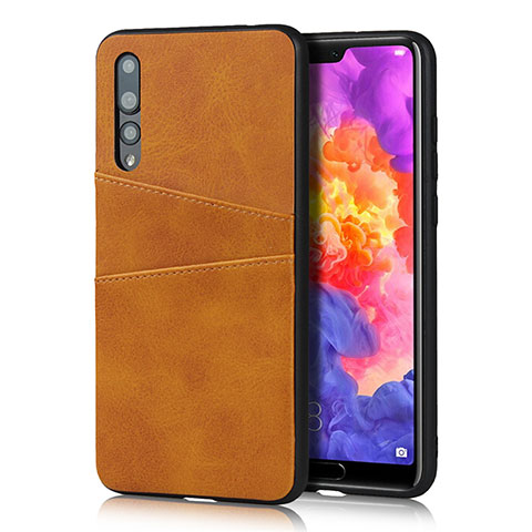 Handyhülle Hülle Luxus Leder Schutzhülle R10 für Huawei P20 Pro Orange