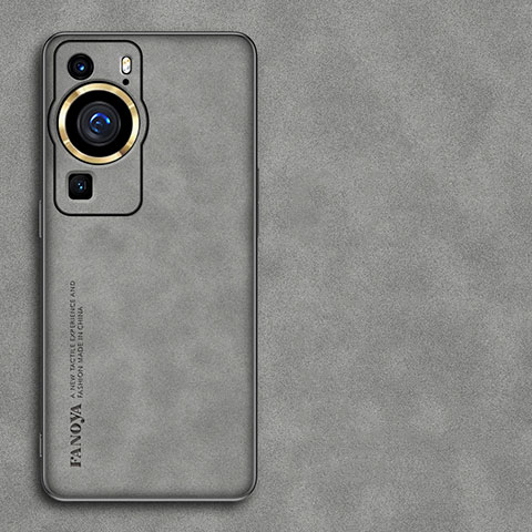 Handyhülle Hülle Luxus Leder Schutzhülle S01 für Huawei P60 Pro Grau