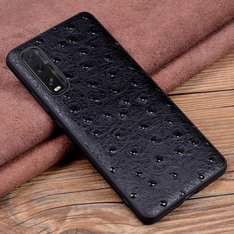 Handyhülle Hülle Luxus Leder Schutzhülle S01 für Oppo Find X2 Schwarz