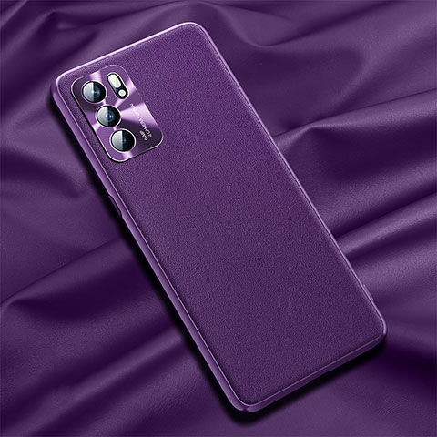 Handyhülle Hülle Luxus Leder Schutzhülle S01 für Oppo Reno6 5G Violett