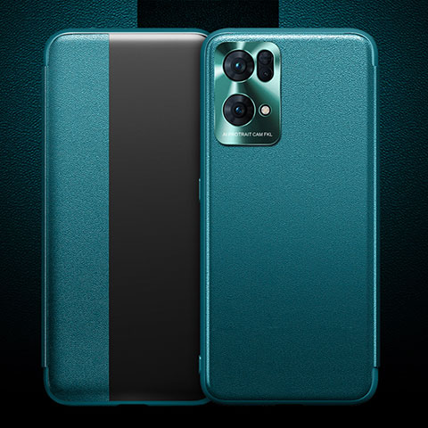 Handyhülle Hülle Luxus Leder Schutzhülle S01 für Oppo Reno7 Pro 5G Cyan