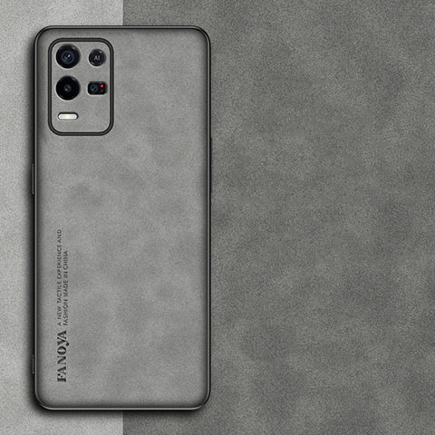 Handyhülle Hülle Luxus Leder Schutzhülle S01 für Realme 8s 5G Grau