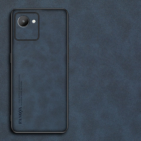 Handyhülle Hülle Luxus Leder Schutzhülle S01 für Realme C30 Blau