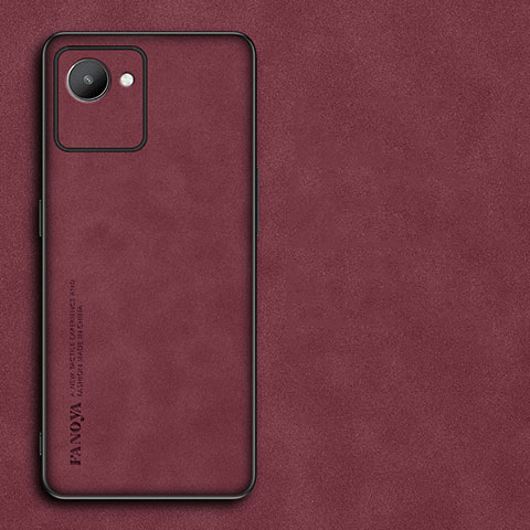 Handyhülle Hülle Luxus Leder Schutzhülle S01 für Realme C30 Rot