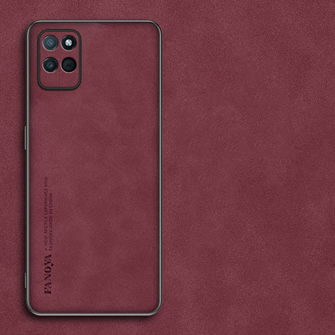 Handyhülle Hülle Luxus Leder Schutzhülle S01 für Realme V11 5G Rot