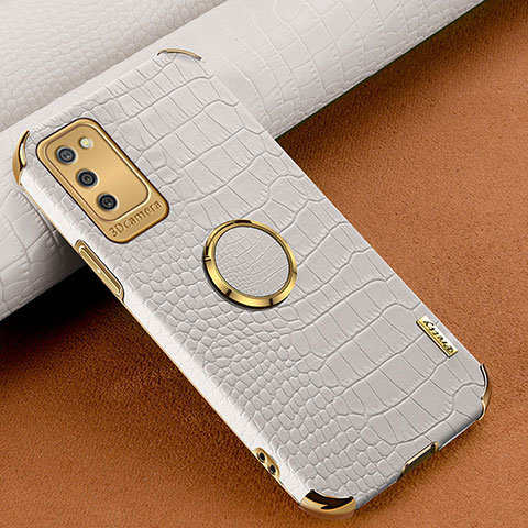 Handyhülle Hülle Luxus Leder Schutzhülle S01 für Samsung Galaxy A02s Weiß