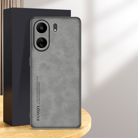 Handyhülle Hülle Luxus Leder Schutzhülle S01 für Xiaomi Poco C65 Grau