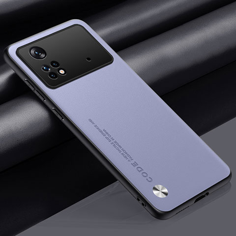 Handyhülle Hülle Luxus Leder Schutzhülle S01 für Xiaomi Poco M4 Pro 4G Helles Lila