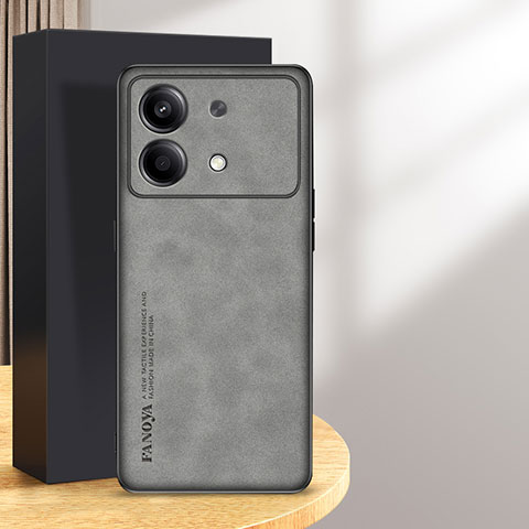 Handyhülle Hülle Luxus Leder Schutzhülle S01 für Xiaomi Redmi Note 13R Pro 5G Grau