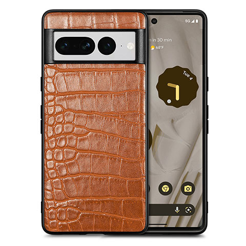 Handyhülle Hülle Luxus Leder Schutzhülle S01D für Google Pixel 7 Pro 5G Braun