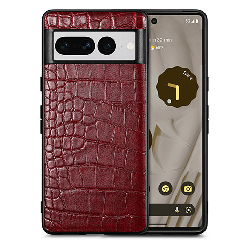 Handyhülle Hülle Luxus Leder Schutzhülle S01D für Google Pixel 7 Pro 5G Rot