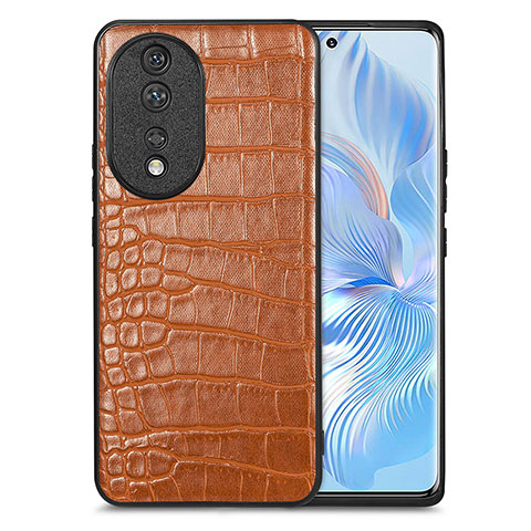 Handyhülle Hülle Luxus Leder Schutzhülle S01D für Huawei Honor 80 5G Braun