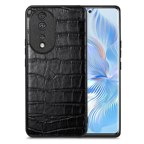 Handyhülle Hülle Luxus Leder Schutzhülle S01D für Huawei Honor 80 5G Schwarz