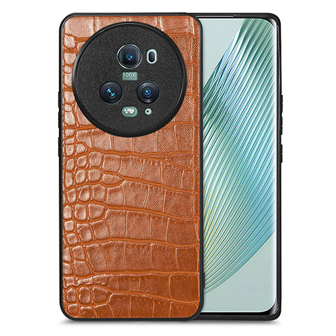 Handyhülle Hülle Luxus Leder Schutzhülle S01D für Huawei Honor Magic5 Pro 5G Braun