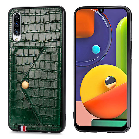 Handyhülle Hülle Luxus Leder Schutzhülle S01D für Samsung Galaxy A30S Grün