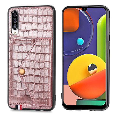 Handyhülle Hülle Luxus Leder Schutzhülle S01D für Samsung Galaxy A30S Rosegold