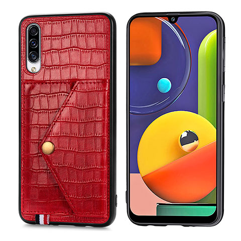 Handyhülle Hülle Luxus Leder Schutzhülle S01D für Samsung Galaxy A30S Rot