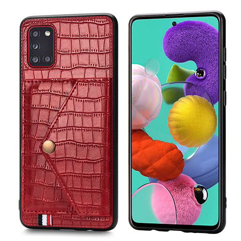 Handyhülle Hülle Luxus Leder Schutzhülle S01D für Samsung Galaxy A31 Rot