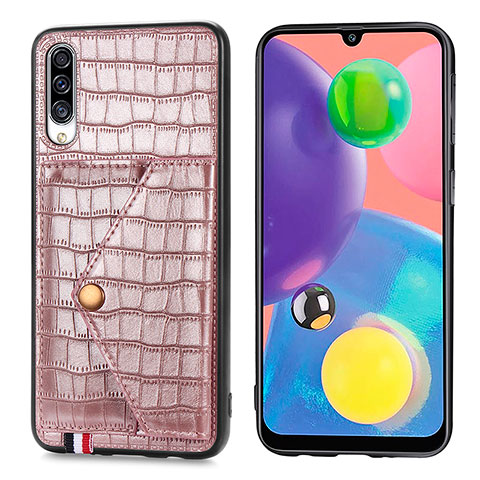 Handyhülle Hülle Luxus Leder Schutzhülle S01D für Samsung Galaxy A70 Rosegold