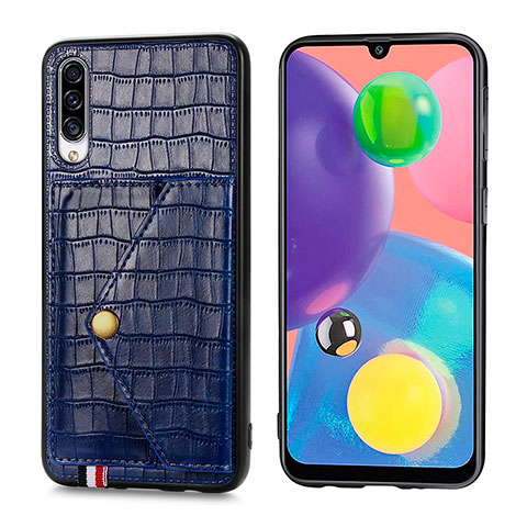 Handyhülle Hülle Luxus Leder Schutzhülle S01D für Samsung Galaxy A70S Blau