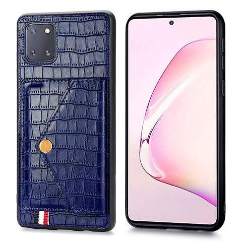 Handyhülle Hülle Luxus Leder Schutzhülle S01D für Samsung Galaxy A81 Blau