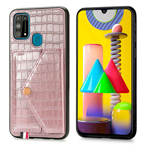 Handyhülle Hülle Luxus Leder Schutzhülle S01D für Samsung Galaxy M21s Rosegold