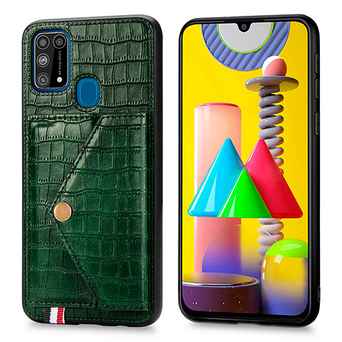 Handyhülle Hülle Luxus Leder Schutzhülle S01D für Samsung Galaxy M31 Prime Edition Grün