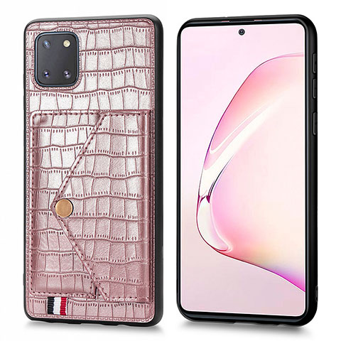 Handyhülle Hülle Luxus Leder Schutzhülle S01D für Samsung Galaxy Note 10 Lite Rosegold