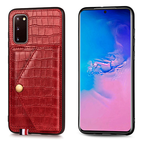 Handyhülle Hülle Luxus Leder Schutzhülle S01D für Samsung Galaxy S20 5G Rot