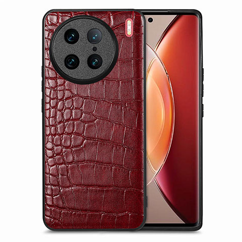 Handyhülle Hülle Luxus Leder Schutzhülle S01D für Vivo X90 Pro 5G Rot