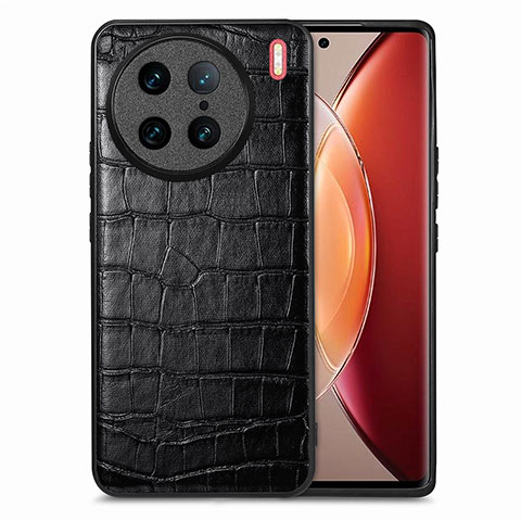 Handyhülle Hülle Luxus Leder Schutzhülle S01D für Vivo X90 Pro 5G Schwarz