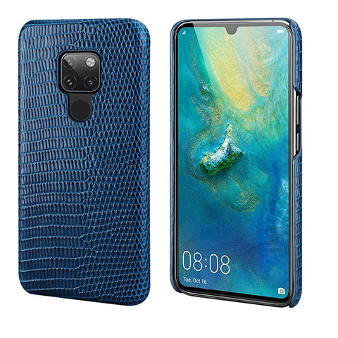 Handyhülle Hülle Luxus Leder Schutzhülle S02 für Huawei Mate 20 Blau